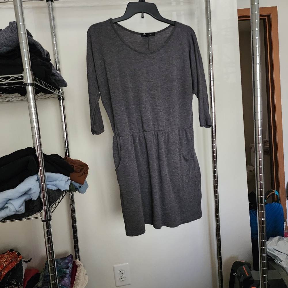 Gray Long Sleeve Dress